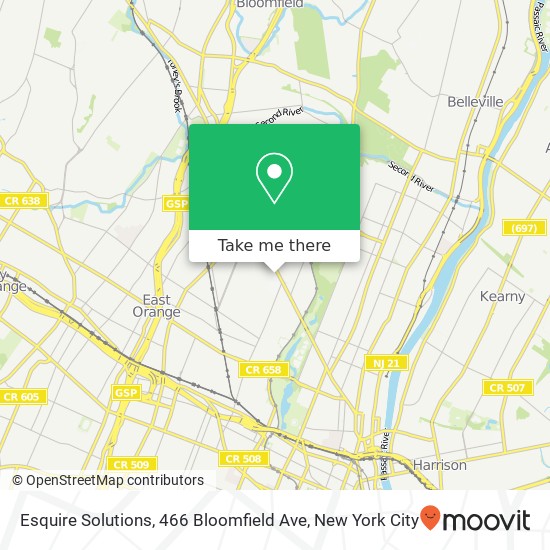 Mapa de Esquire Solutions, 466 Bloomfield Ave