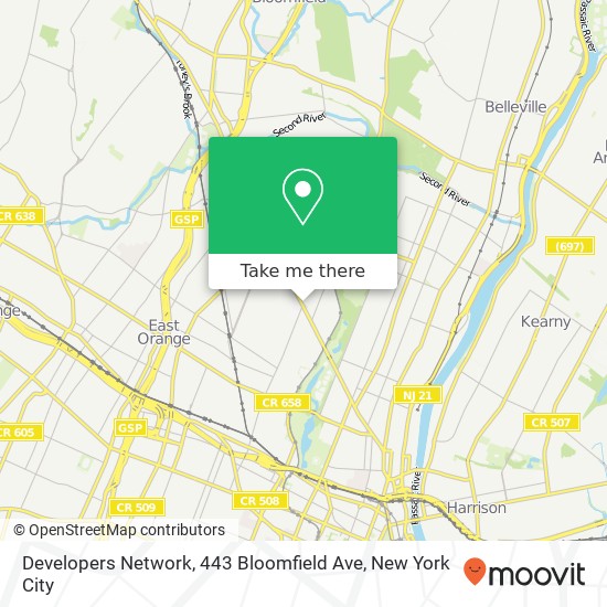 Mapa de Developers Network, 443 Bloomfield Ave