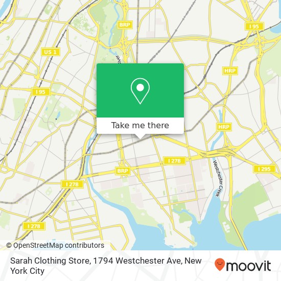 Sarah Clothing Store, 1794 Westchester Ave map
