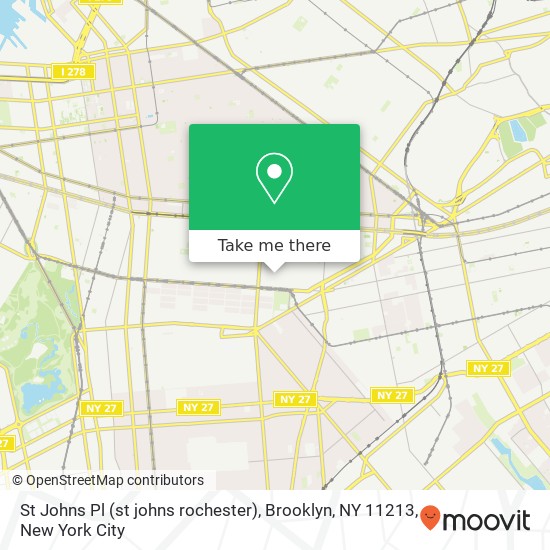 Mapa de St Johns Pl (st johns rochester), Brooklyn, NY 11213