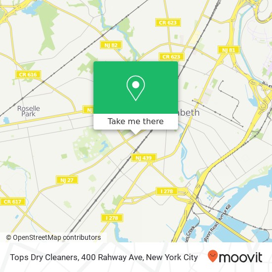 Mapa de Tops Dry Cleaners, 400 Rahway Ave