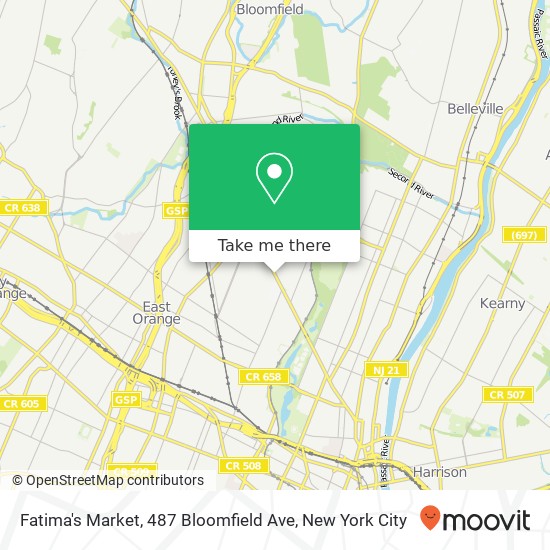 Mapa de Fatima's Market, 487 Bloomfield Ave