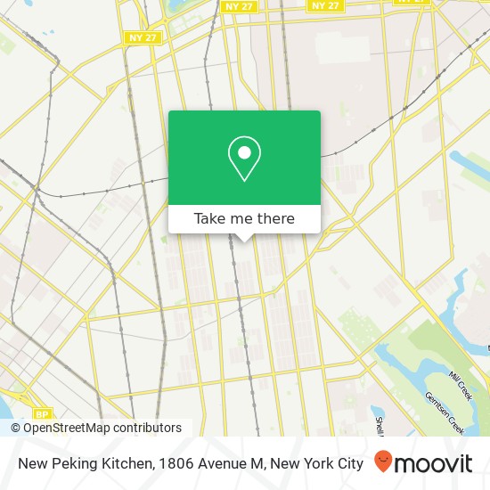 Mapa de New Peking Kitchen, 1806 Avenue M