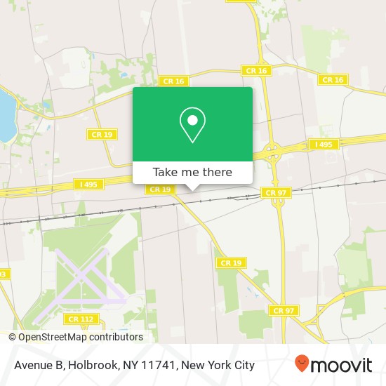 Mapa de Avenue B, Holbrook, NY 11741