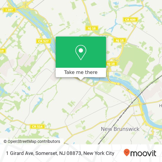 Mapa de 1 Girard Ave, Somerset, NJ 08873