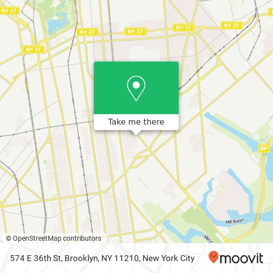 Mapa de 574 E 36th St, Brooklyn, NY 11210