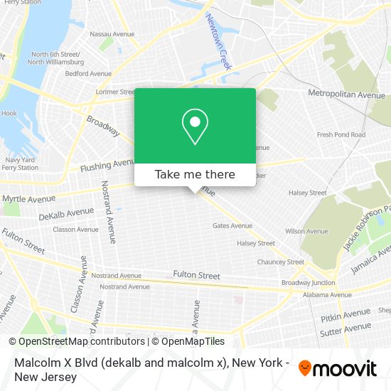 Malcolm X Blvd (dekalb and malcolm x) map