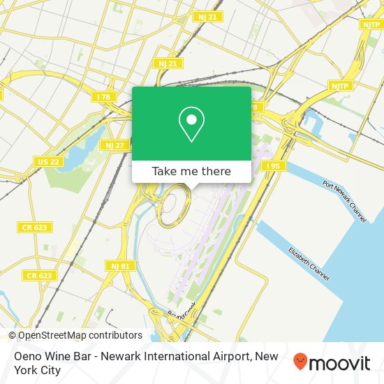 Mapa de Oeno Wine Bar - Newark International Airport
