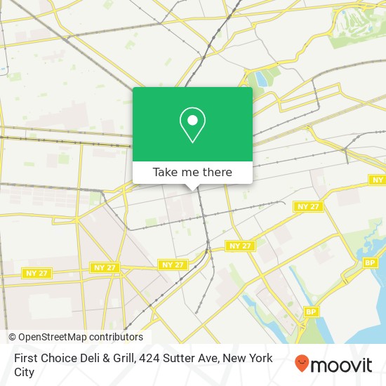 Mapa de First Choice Deli & Grill, 424 Sutter Ave