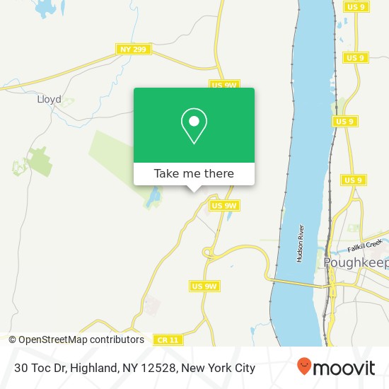 Mapa de 30 Toc Dr, Highland, NY 12528
