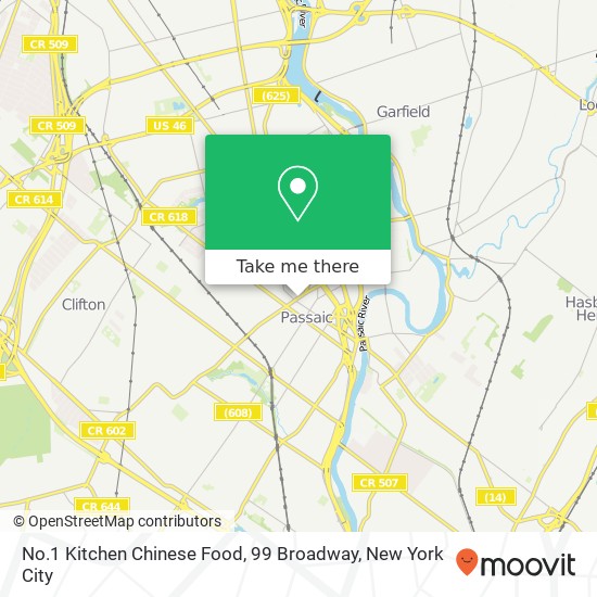 Mapa de No.1 Kitchen Chinese Food, 99 Broadway