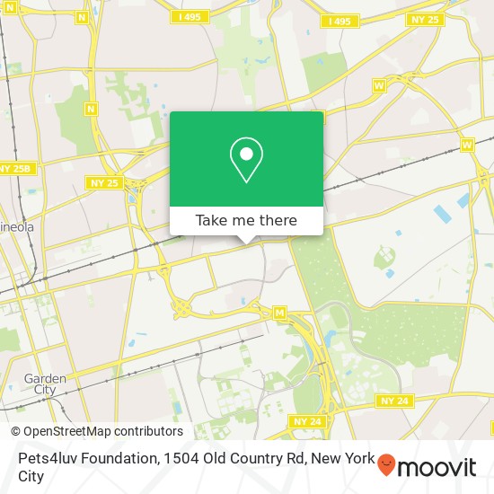 Mapa de Pets4luv Foundation, 1504 Old Country Rd