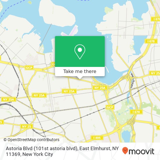 Mapa de Astoria Blvd (101st astoria blvd), East Elmhurst, NY 11369
