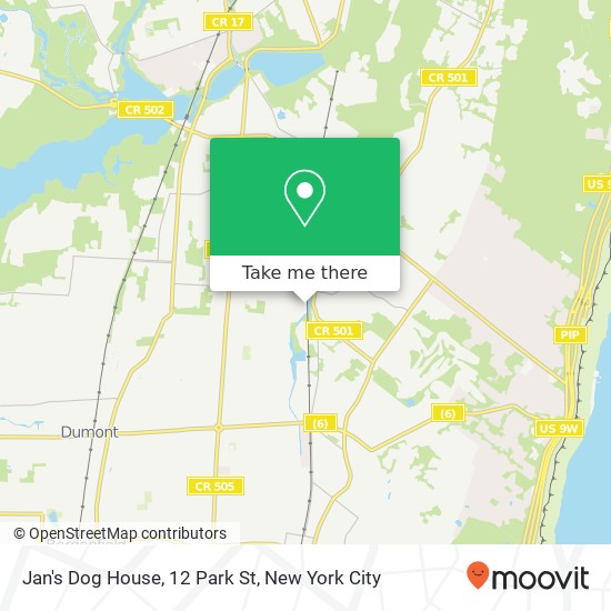 Jan's Dog House, 12 Park St map