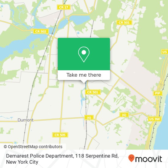 Demarest Police Department, 118 Serpentine Rd map