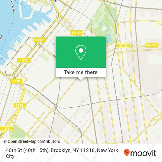 Mapa de 40th St (40th 15th), Brooklyn, NY 11218
