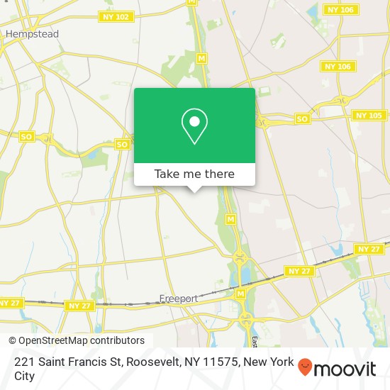 Mapa de 221 Saint Francis St, Roosevelt, NY 11575