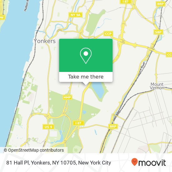 Mapa de 81 Hall Pl, Yonkers, NY 10705