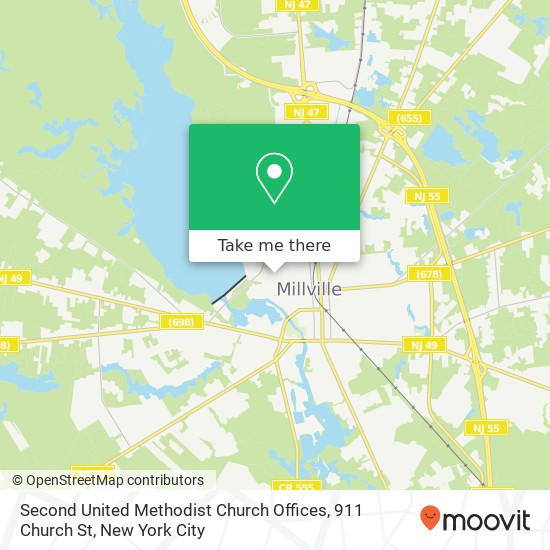 Mapa de Second United Methodist Church Offices, 911 Church St