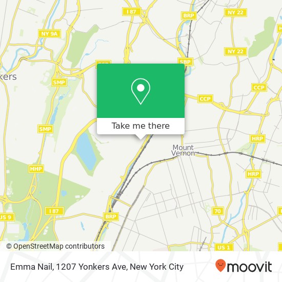 Emma Nail, 1207 Yonkers Ave map