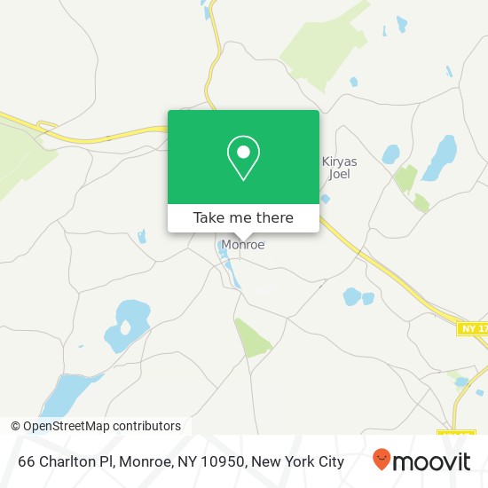 Mapa de 66 Charlton Pl, Monroe, NY 10950