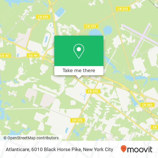Mapa de Atlanticare, 6010 Black Horse Pike