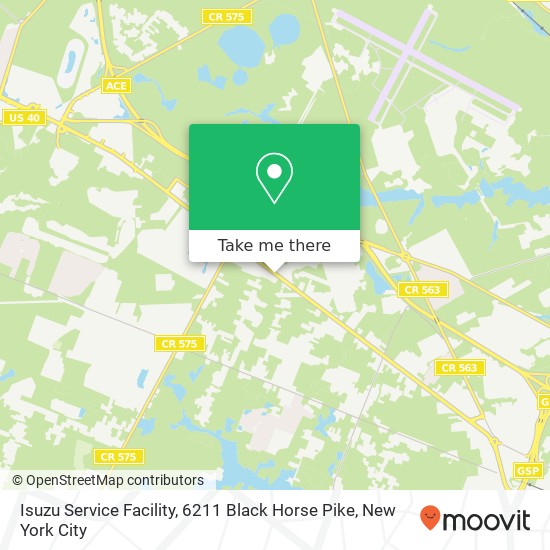 Mapa de Isuzu Service Facility, 6211 Black Horse Pike