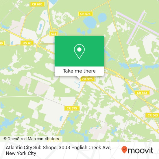 Mapa de Atlantic City Sub Shops, 3003 English Creek Ave