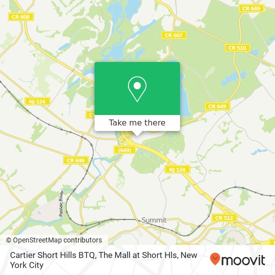 Cartier Short Hills BTQ, The Mall at Short Hls map