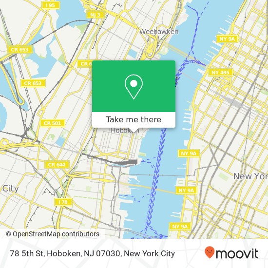 Mapa de 78 5th St, Hoboken, NJ 07030