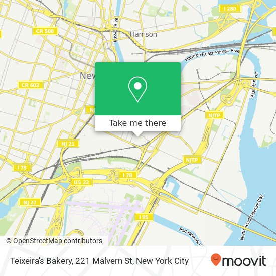 Mapa de Teixeira's Bakery, 221 Malvern St