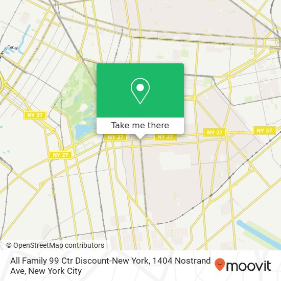 All Family 99 Ctr Discount-New York, 1404 Nostrand Ave map
