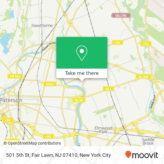 Mapa de 501 5th St, Fair Lawn, NJ 07410