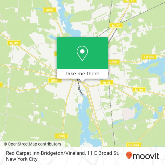 Mapa de Red Carpet Inn-Bridgeton / Vineland, 11 E Broad St