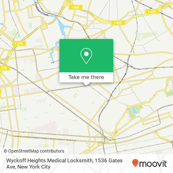 Mapa de Wyckoff Heights Medical Locksmith, 1536 Gates Ave