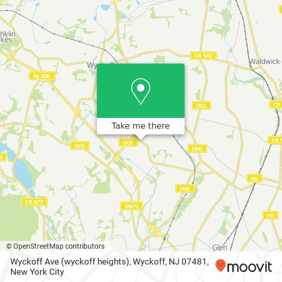 Mapa de Wyckoff Ave (wyckoff heights), Wyckoff, NJ 07481