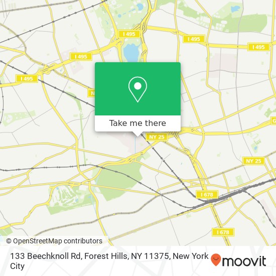 133 Beechknoll Rd, Forest Hills, NY 11375 map