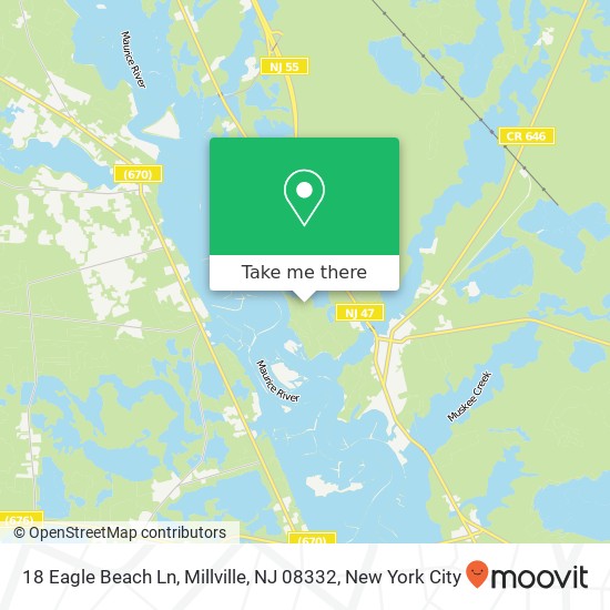 Mapa de 18 Eagle Beach Ln, Millville, NJ 08332