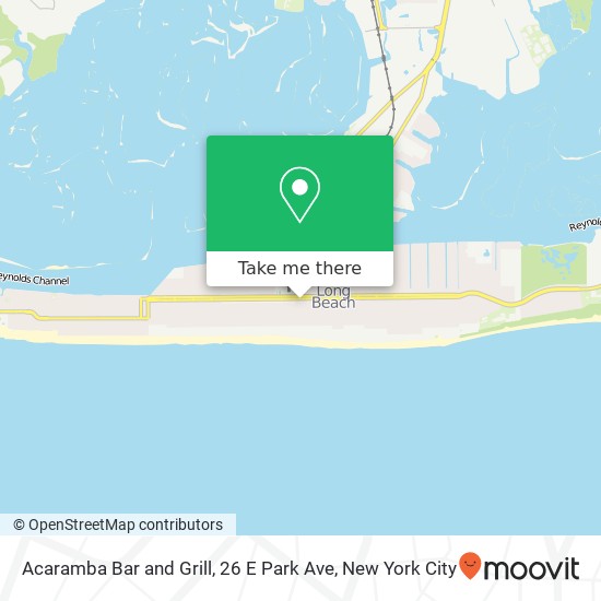 Mapa de Acaramba Bar and Grill, 26 E Park Ave