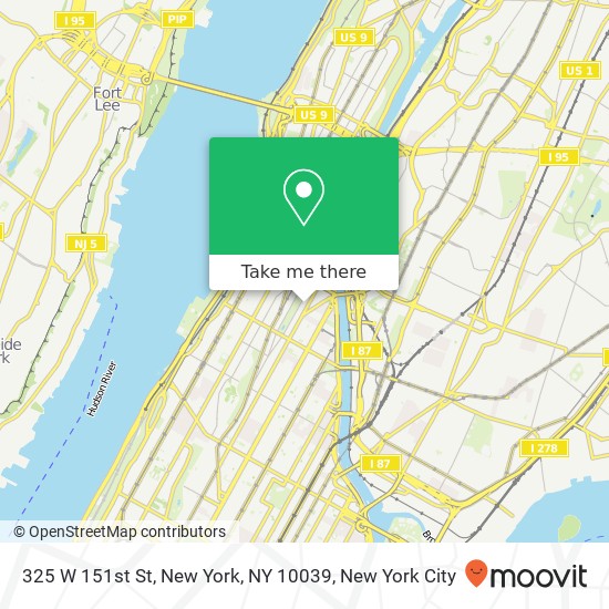 325 W 151st St, New York, NY 10039 map