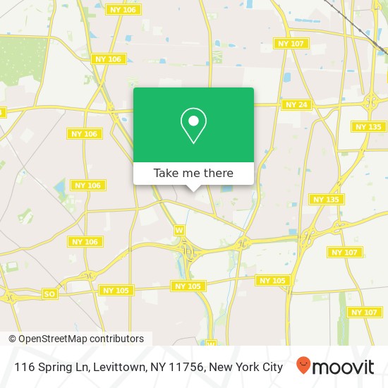 Mapa de 116 Spring Ln, Levittown, NY 11756