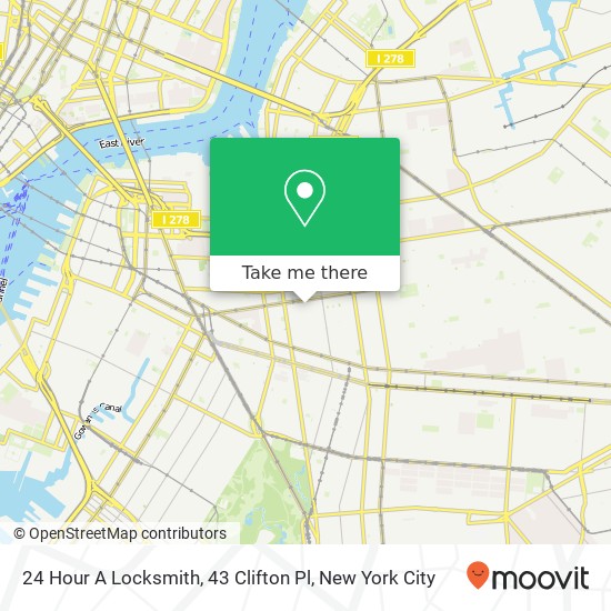 24 Hour A Locksmith, 43 Clifton Pl map