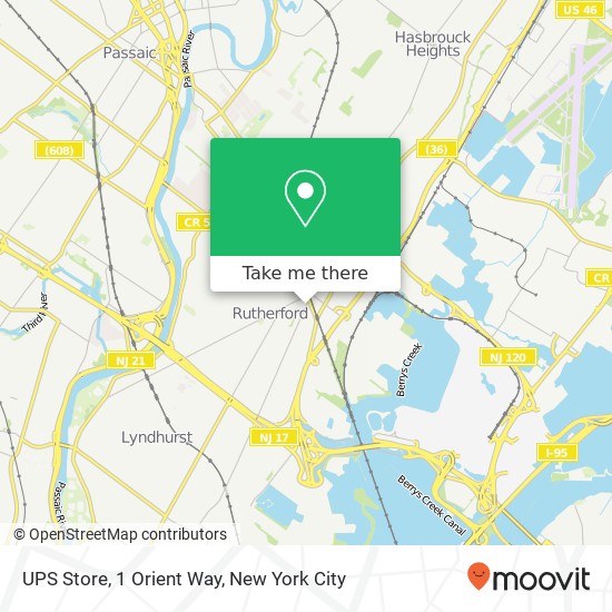 Mapa de UPS Store, 1 Orient Way