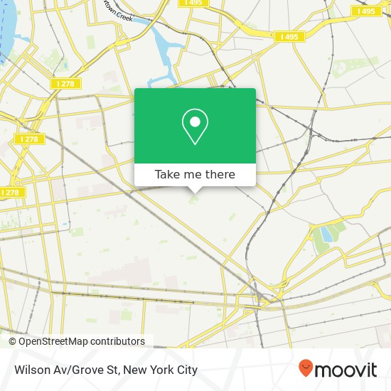 Wilson Av/Grove St map
