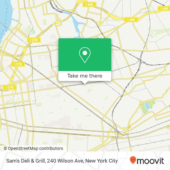 Mapa de Sam's Deli & Grill, 240 Wilson Ave