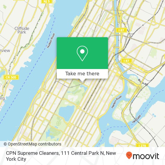 CPN Supreme Cleaners, 111 Central Park N map