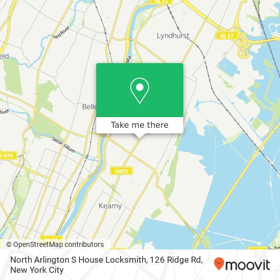 Mapa de North Arlington S House Locksmith, 126 Ridge Rd