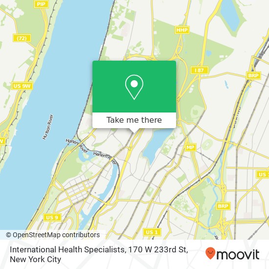 International Health Specialists, 170 W 233rd St map