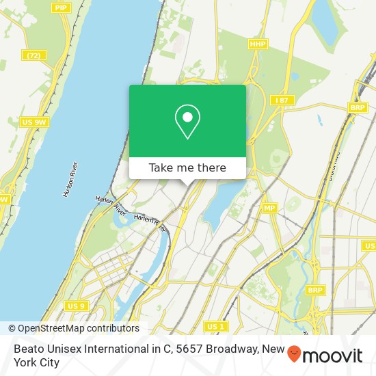Mapa de Beato Unisex International in C, 5657 Broadway
