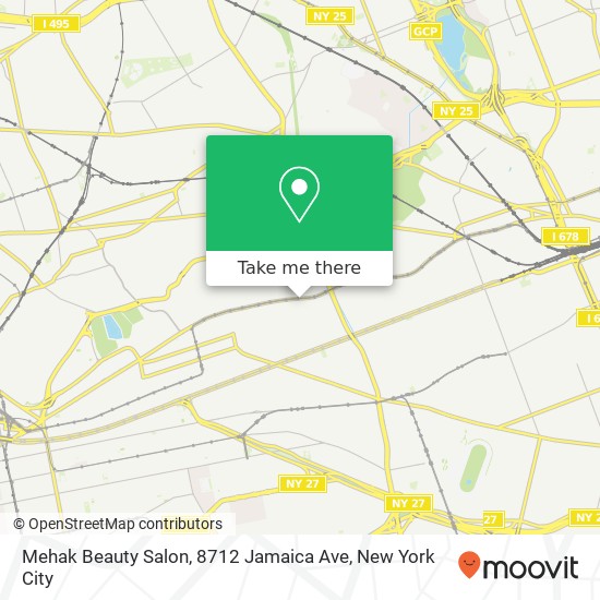 Mapa de Mehak Beauty Salon, 8712 Jamaica Ave